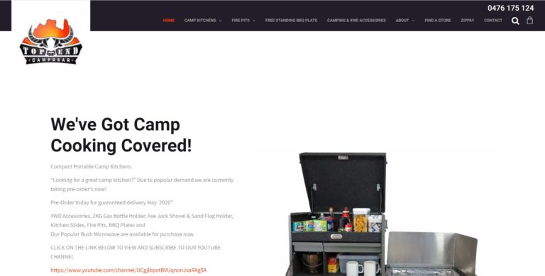 Top End Campgear Website Design & SEO Northern Rivers NSW - JezNorthWeb